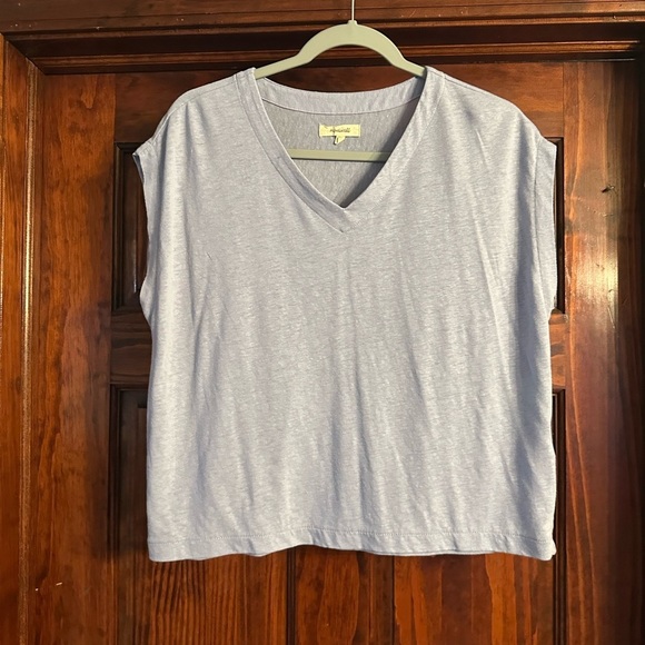 Light Blue V-Neck Women's Top by Madewell - Picture 1 of 5